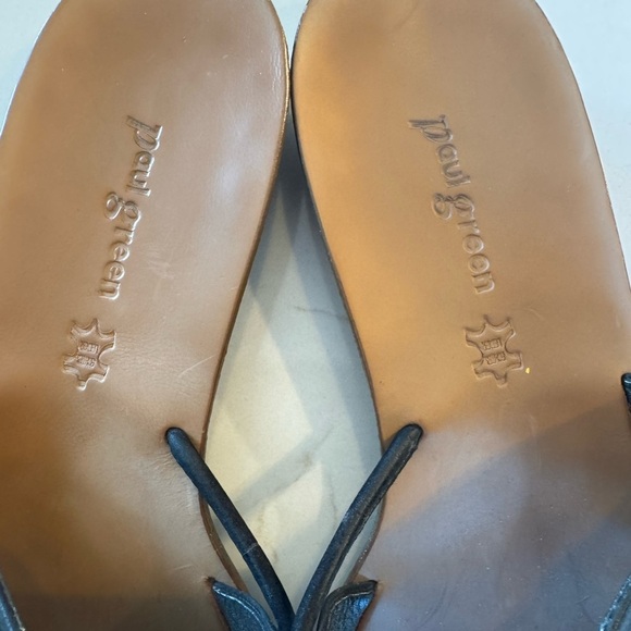 Paul Green Black Leather Slide Sandals Rubber Sole / AU 5 / US 6 - Picture 2 of 11